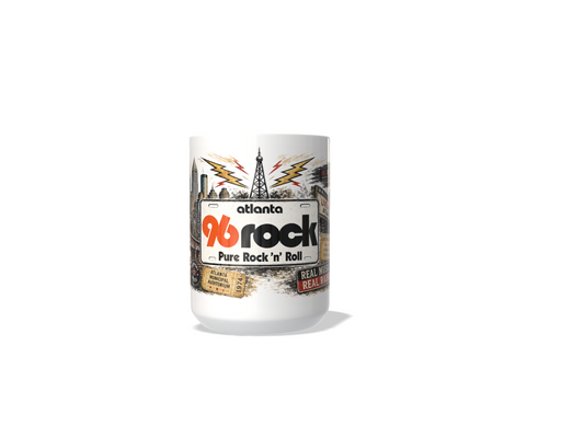 96 Rock Atlanta Mug – Vintage Rock Radio Tribute | 15 oz Coffee BandMugs.com
