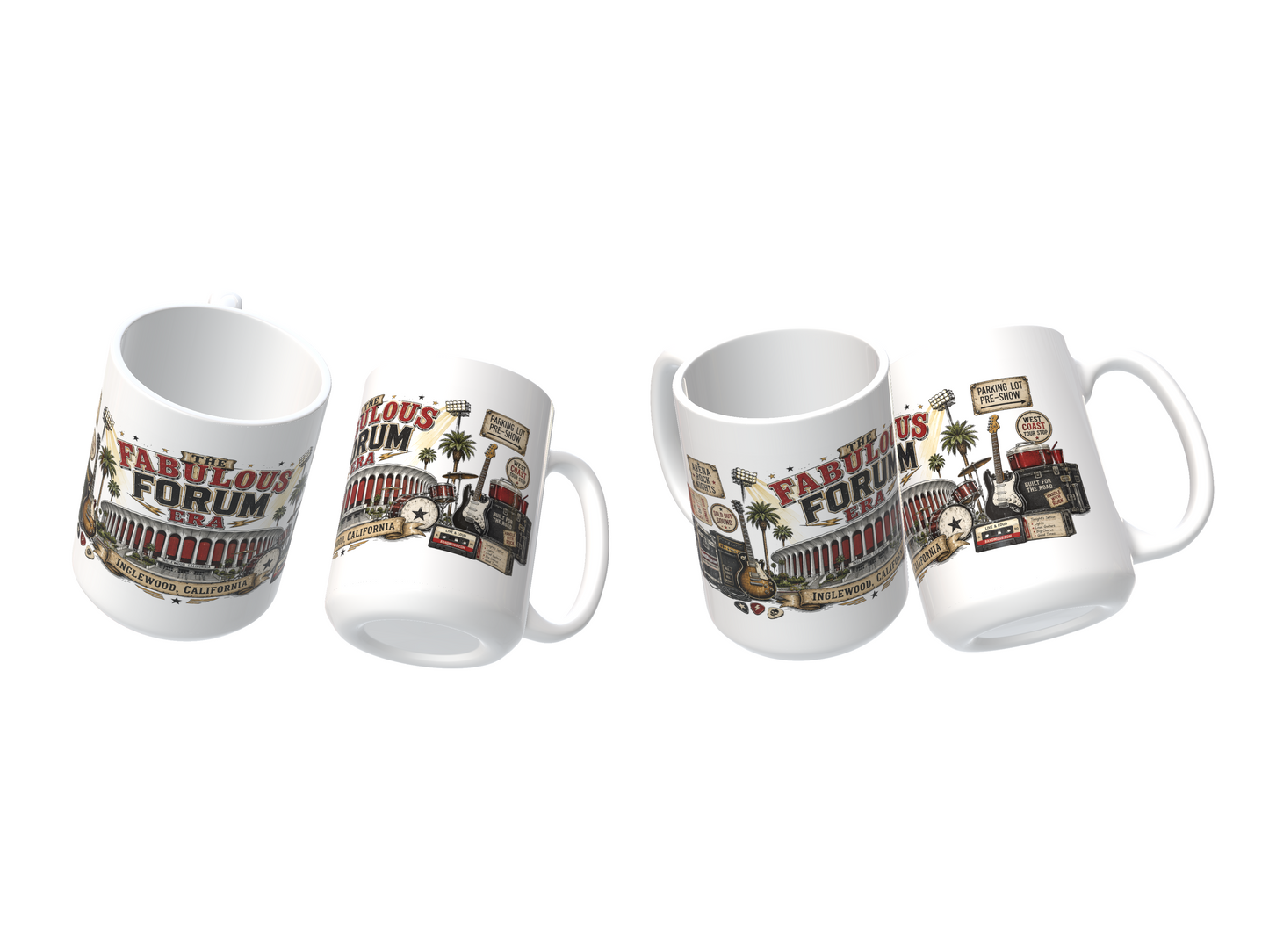 The Fabulous Forum Era Mug – Inglewood, California Arena Rock Concert Nostalgia 15 oz Coffee BandMugs.com