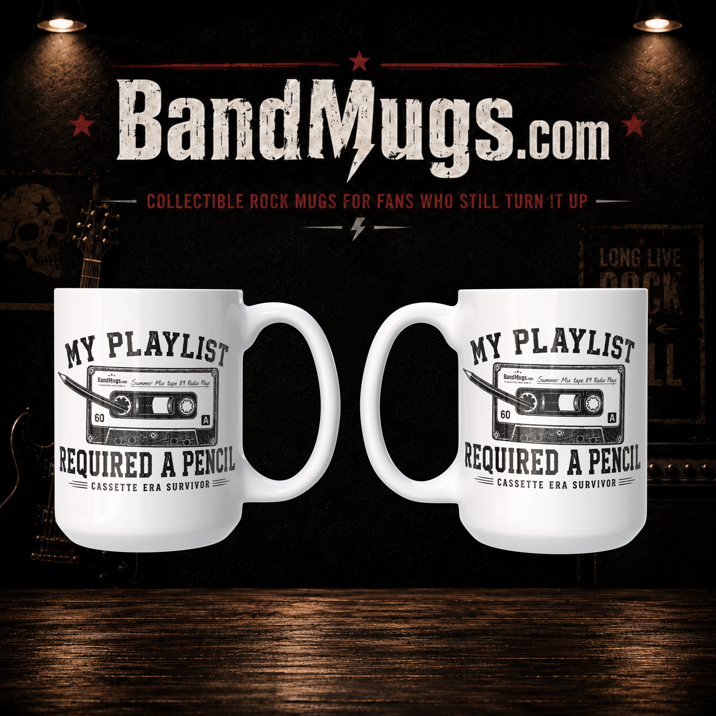 My Playlist Required a Pencil Mug – Retro Cassette Era Funny Coffee Mug