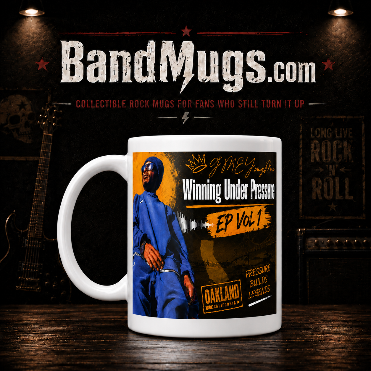 G.M.E Yung Mac “Winning Under Pressure” Artist Mug Officially Licensed 15 Ounce Tall Mug
