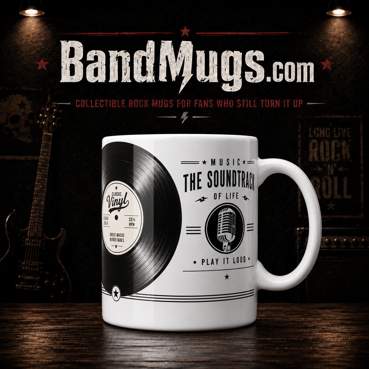 Classic Vinyl – “Music You Can Actually Feel” Collectible Coffee Mug 33 1/3