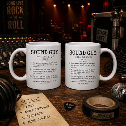 SOUND GUY Funny Definition Mug – 15 oz Audio Engineer Coffee Mug