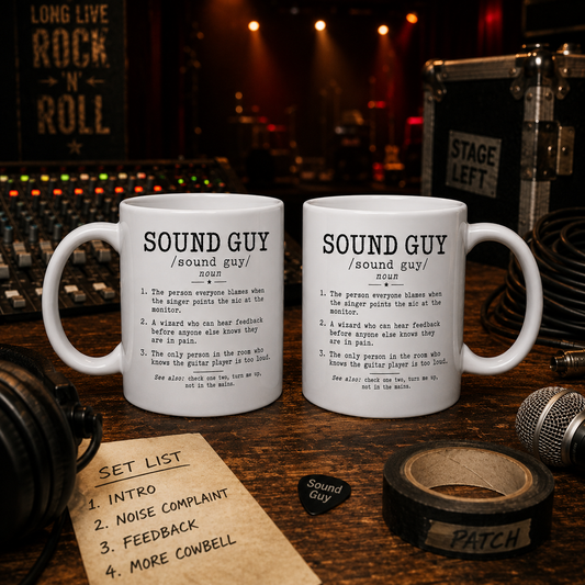 SOUND GUY Funny Definition Mug – 15 oz Audio Engineer Coffee Mug
