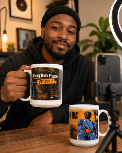 G.M.E Yung Mac “Winning Under Pressure” Artist Mug Officially Licensed 15 Ounce Tall Mug