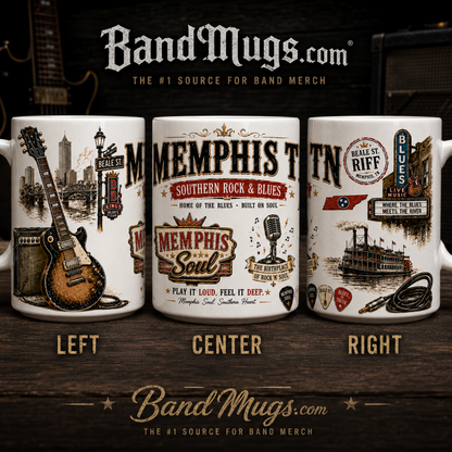 Memphis TN Southern Rock & Blues 15 oz Collectible Mug “Memphis Soul for Your Morning Coffee.”