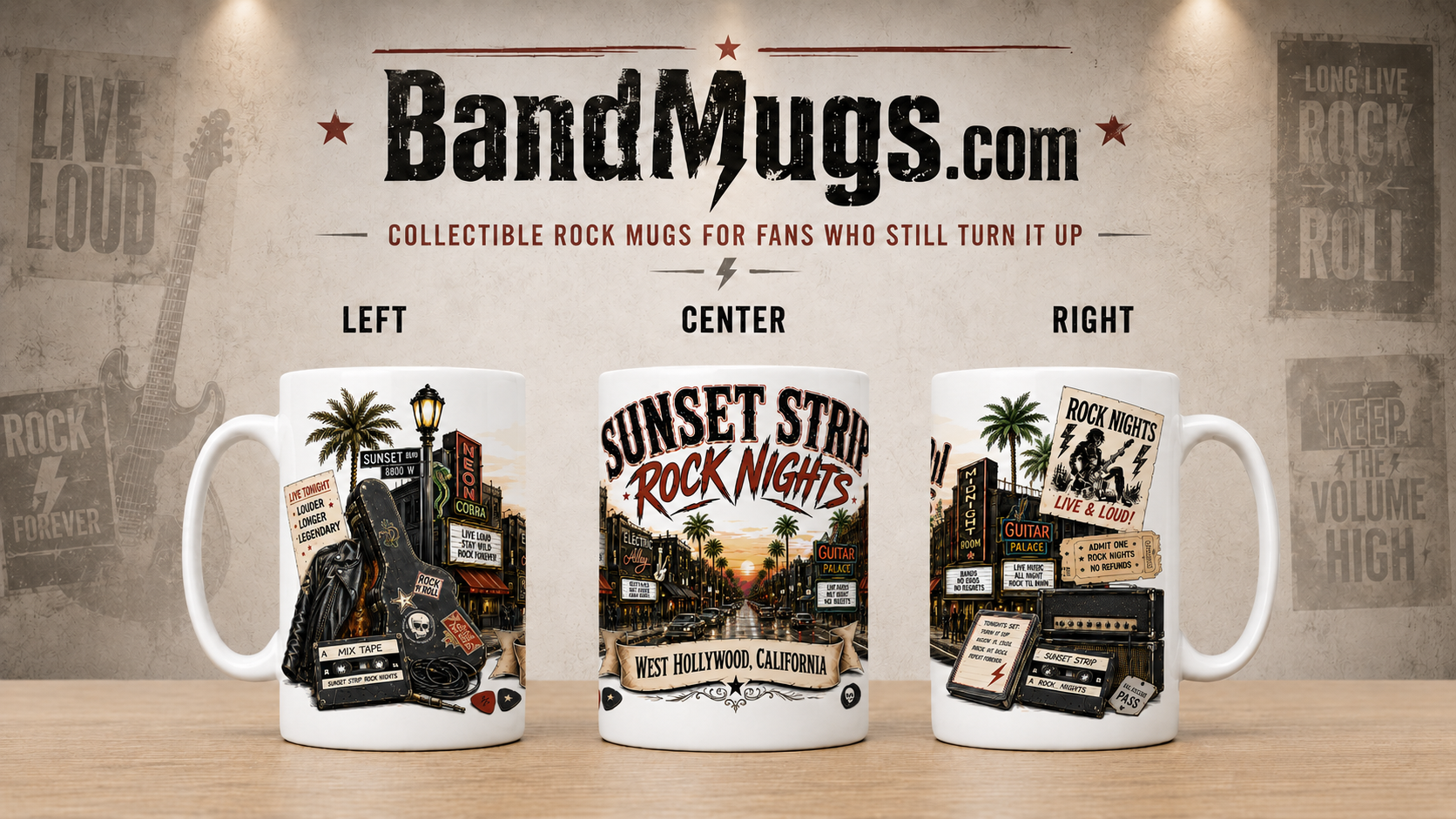 Sunset Strip Rock Nights Mug – West Hollywood Classic Rock 15 oz Collectible Coffee Mug