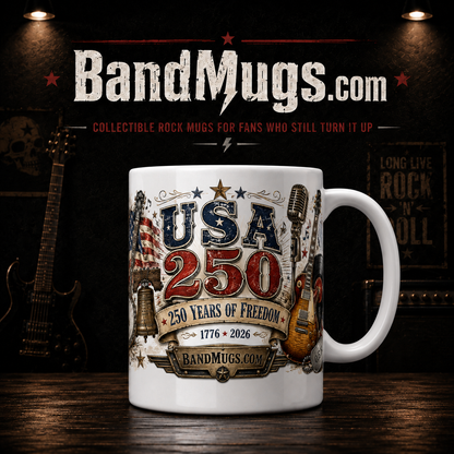 250 Years of Freedom & Volume 15 oz Rock Mug – Patriotic Guitars