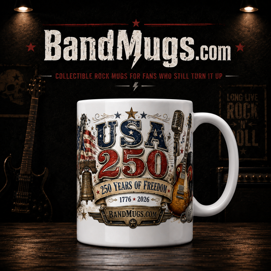 250 Years of Freedom & Volume 15 oz Rock Mug – Patriotic Guitars