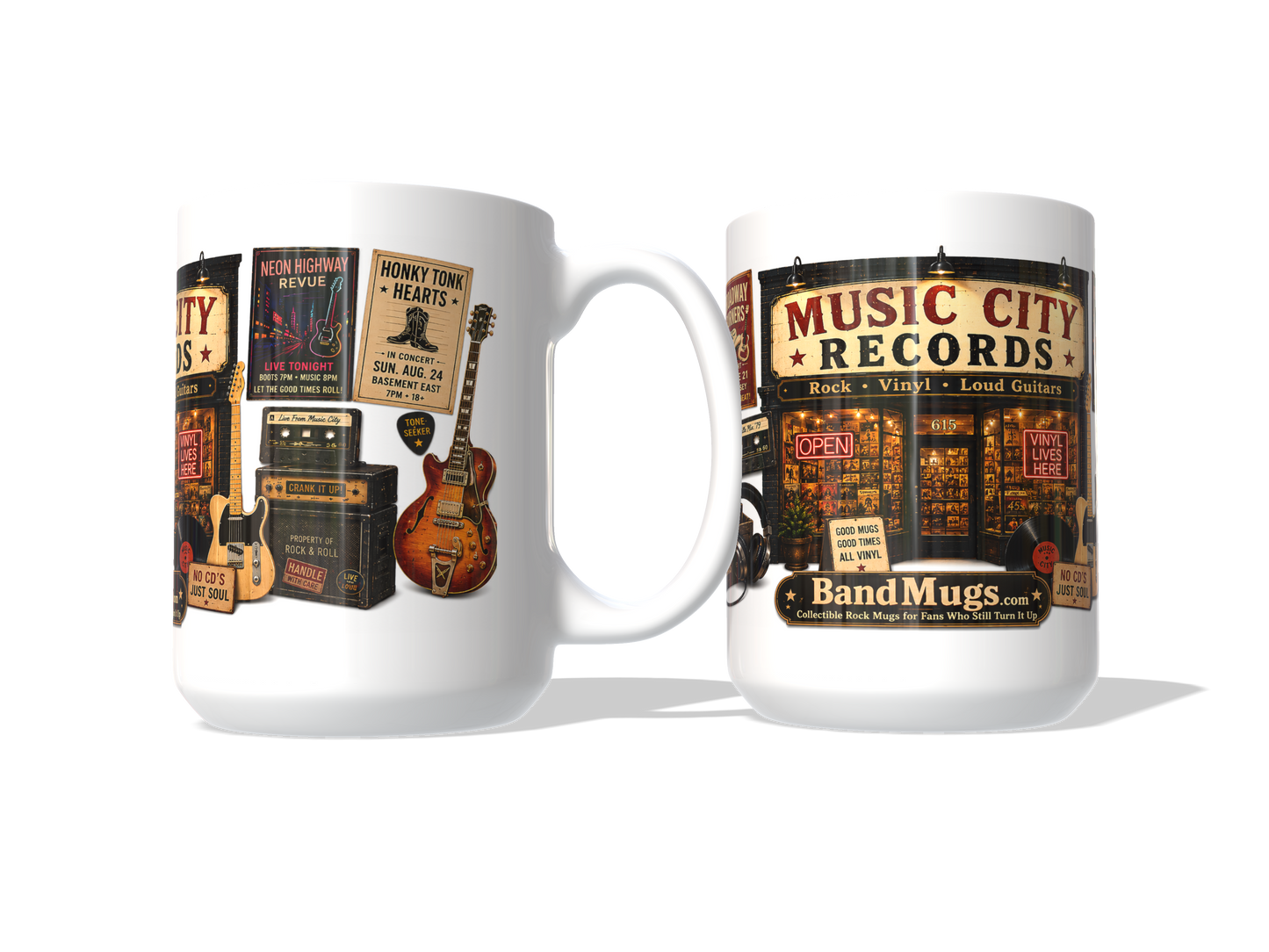 Boston Sound Records 15 oz Mug – Classic Rock Record Shop Coffee Mug
