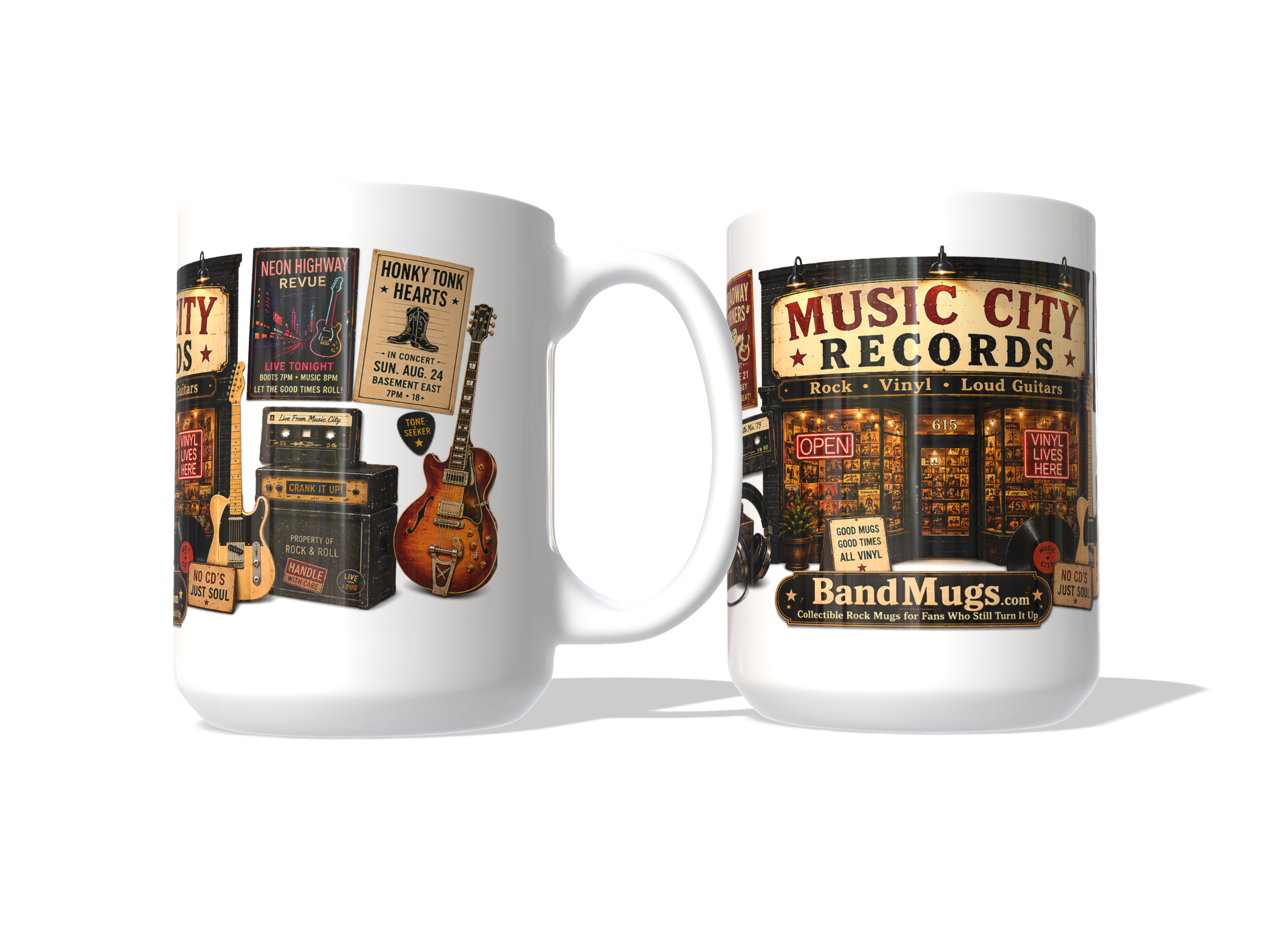 Boston Sound Records 15 oz Mug – Classic Rock Record Shop Coffee Mug