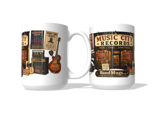 Boston Sound Records 15 oz Mug – Classic Rock Record Shop Coffee Mug