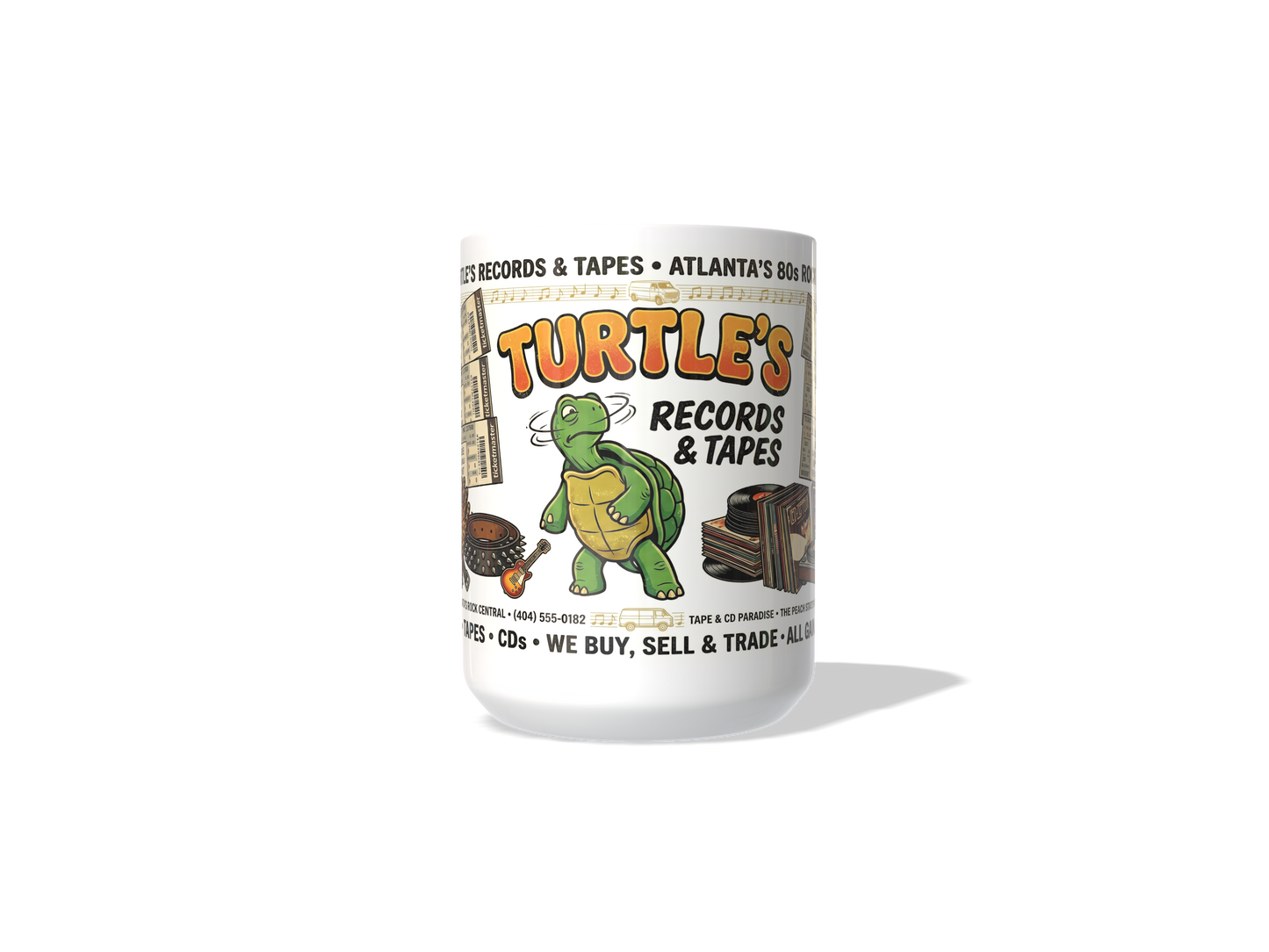 Turtle's Records & Tapes Vintage 80s Rock Mug | Atlanta Nostalgia