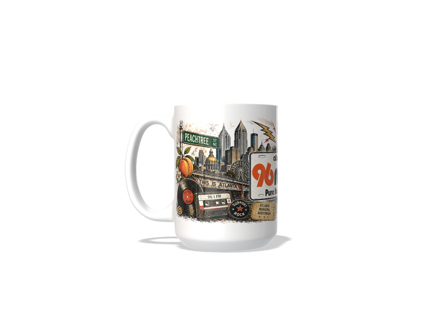 96 Rock Atlanta Mug – Vintage Rock Radio Tribute | 15 oz Coffee BandMugs.com