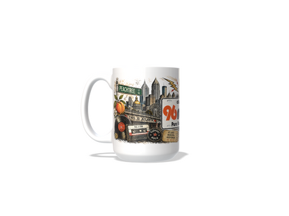 96 Rock Atlanta Mug – Vintage Rock Radio Tribute | 15 oz Coffee BandMugs.com