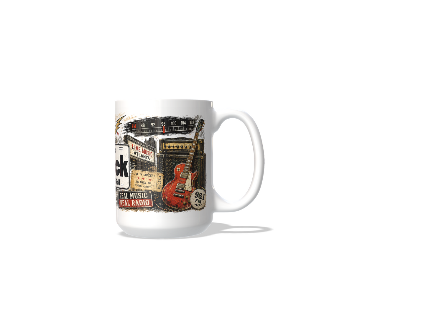 96 Rock Atlanta Mug – Vintage Rock Radio Tribute | 15 oz Coffee BandMugs.com