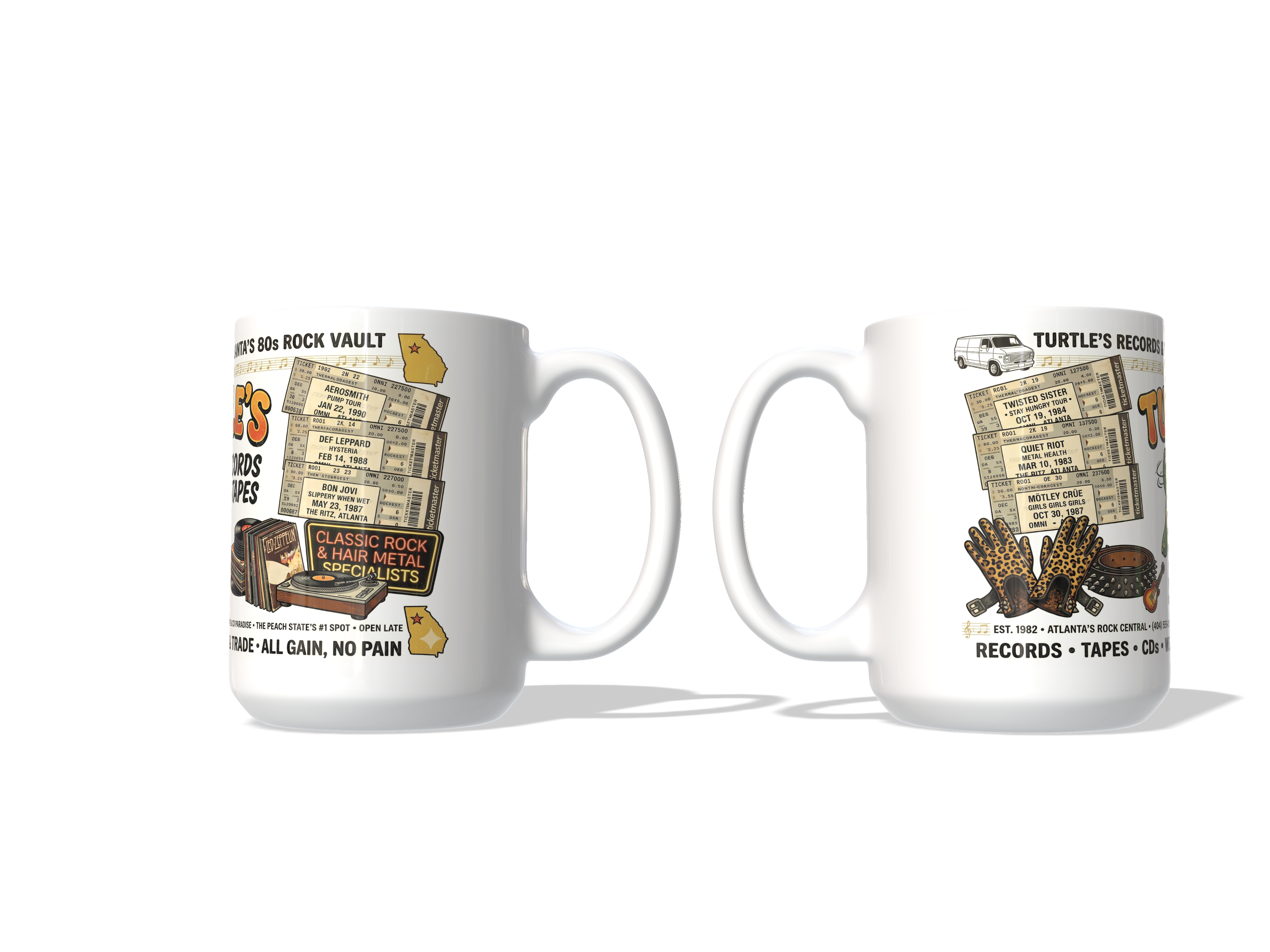 Turtle's Records & Tapes Vintage 80s Rock Mug | Atlanta Nostalgia
