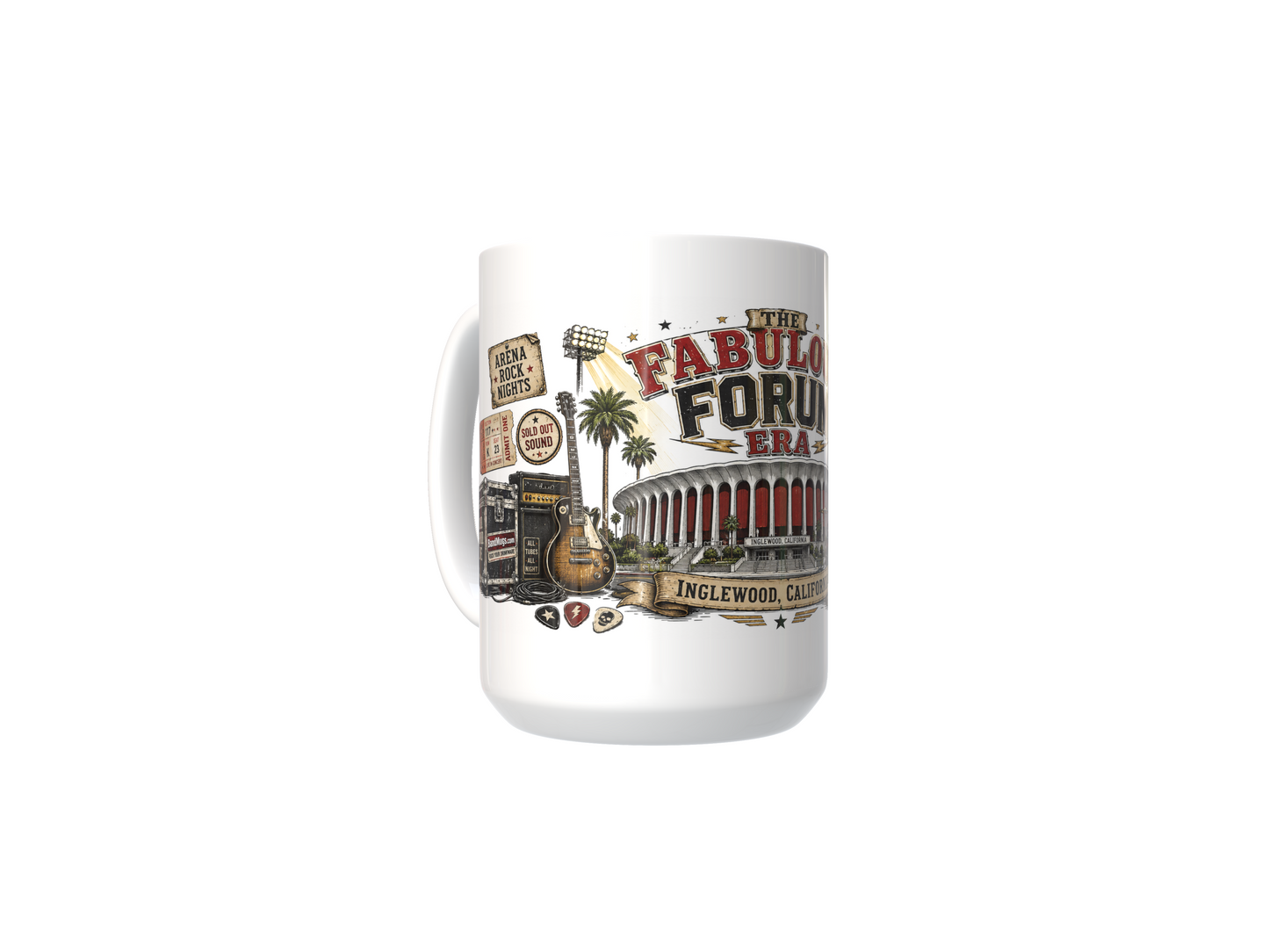 The Fabulous Forum Era Mug – Inglewood, California Arena Rock Concert Nostalgia 15 oz Coffee BandMugs.com
