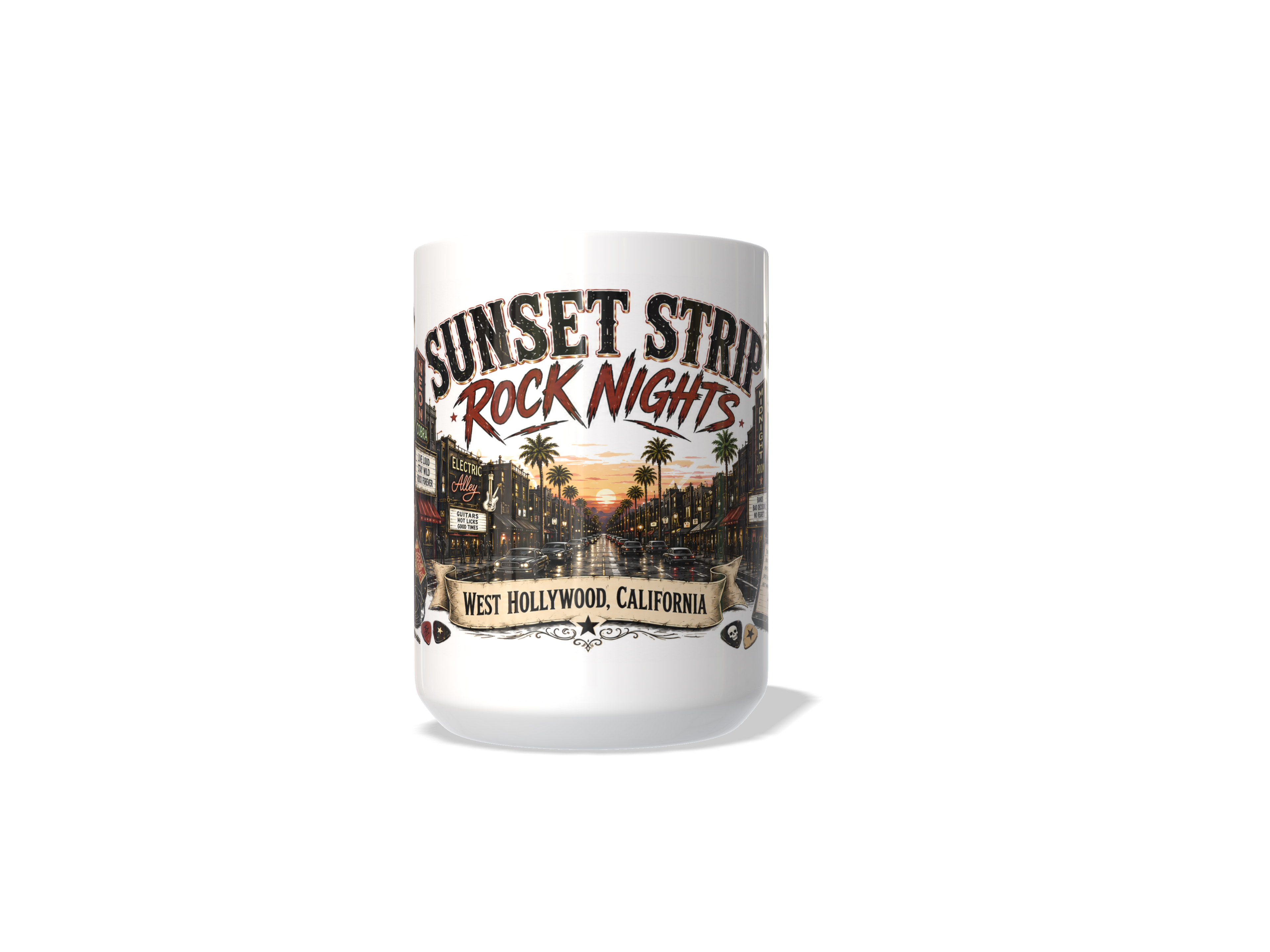 Sunset Strip Rock Nights Mug – West Hollywood Classic Rock 15 oz Collectible Coffee Mug