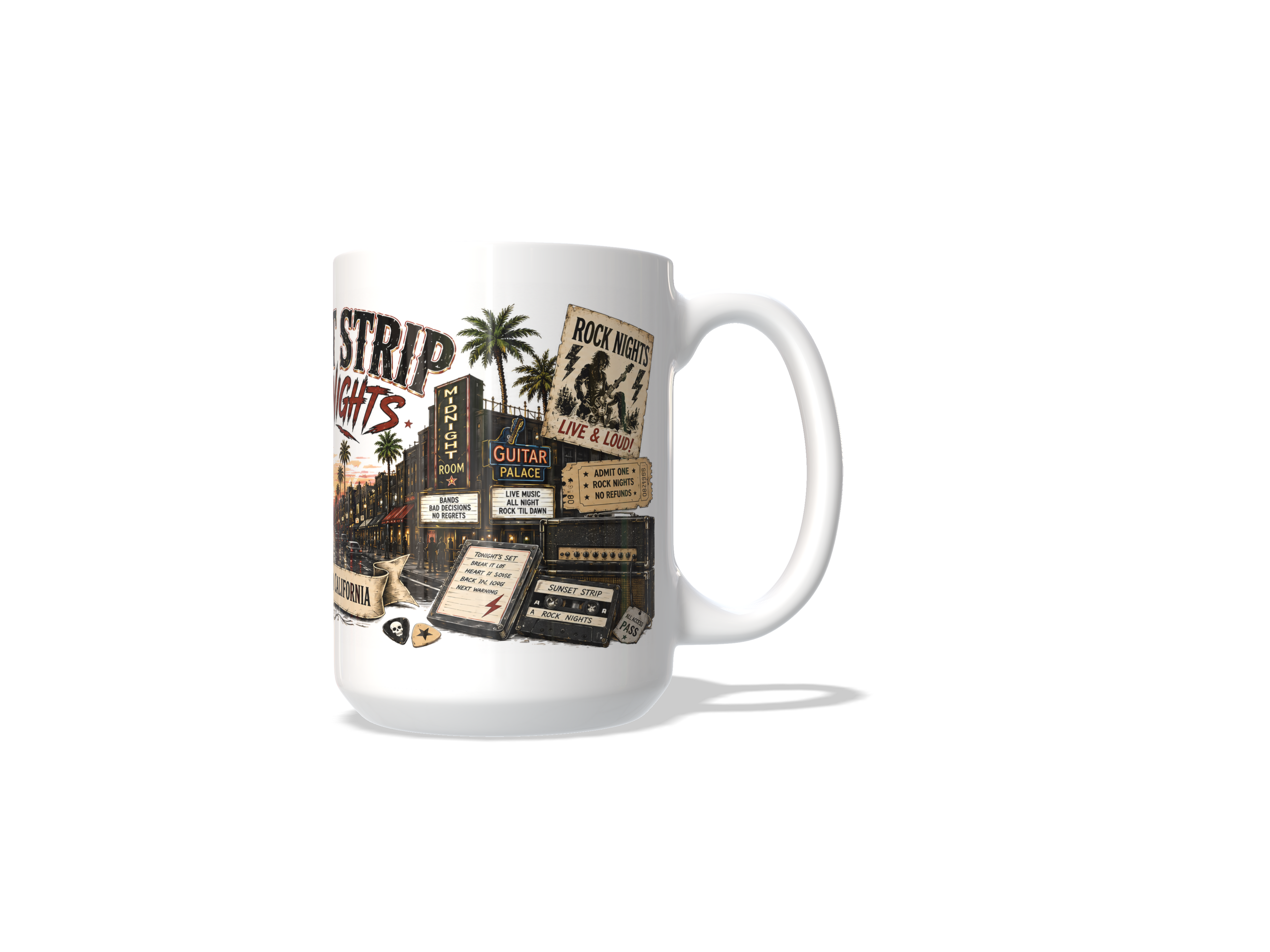 Sunset Strip Rock Nights Mug – West Hollywood Classic Rock 15 oz Collectible Coffee Mug