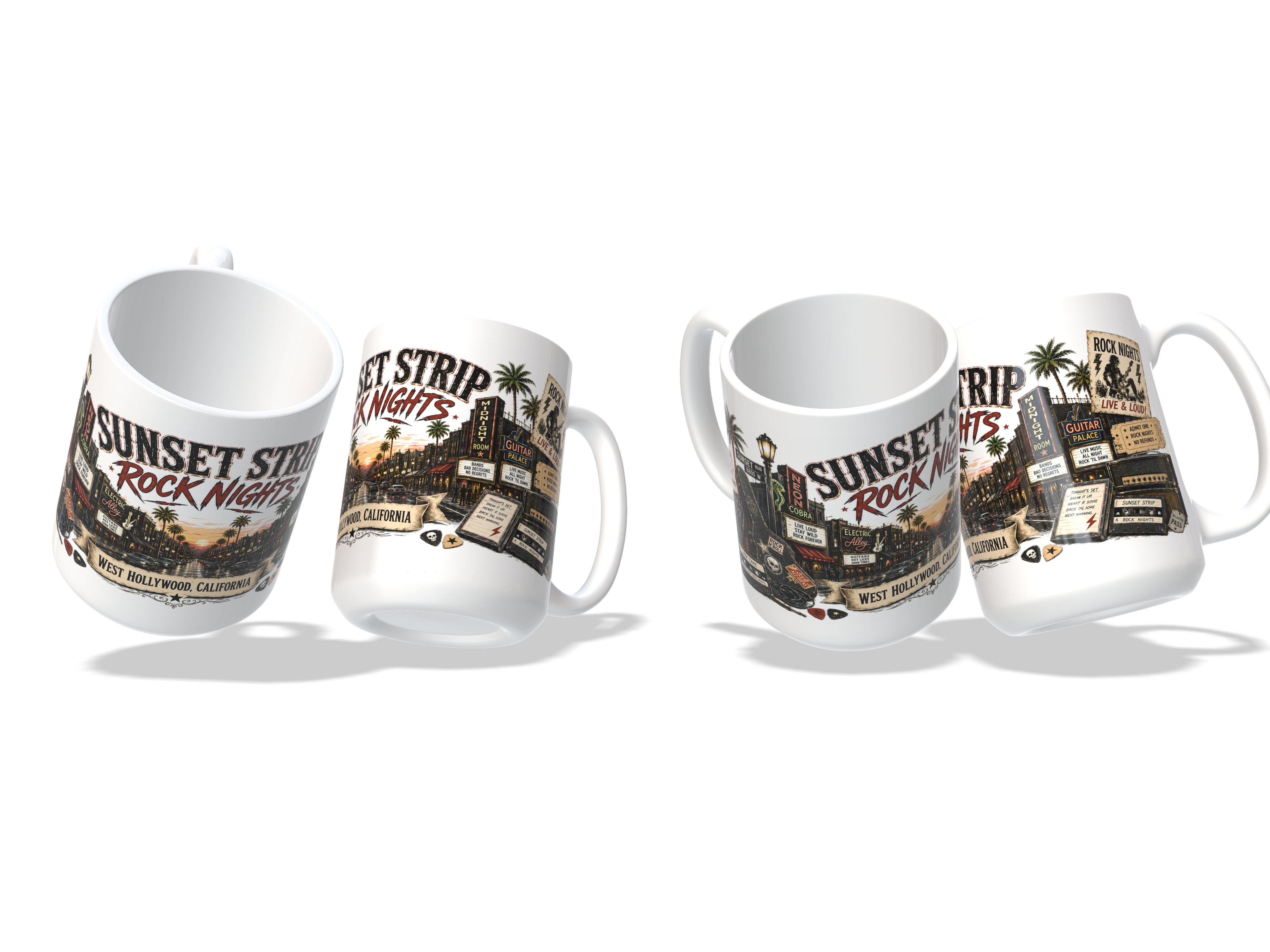 Sunset Strip Rock Nights Mug – West Hollywood Classic Rock 15 oz Collectible Coffee Mug