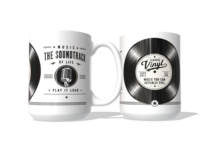 Classic Vinyl – “Music You Can Actually Feel” Collectible Coffee Mug 33 1/3